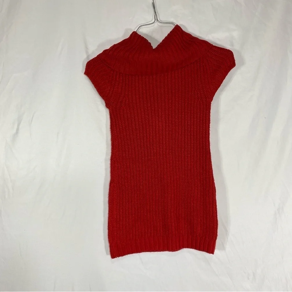 Cato Girls Red Cowl Neck Ribbed Knit Sweater Dress